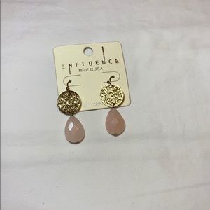 Light pink and gold earrings